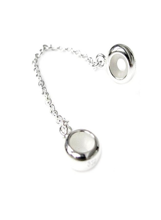 ARTCHARM .925 Sterling Silver Stopper Safety Chain Bead Charm For European Bracelets - Image 1